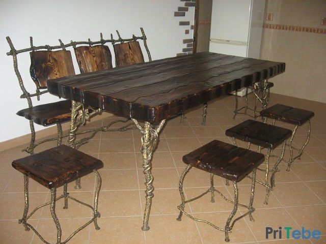 Обеденные группы ( стол,стулья) кованые изготовление на заказ