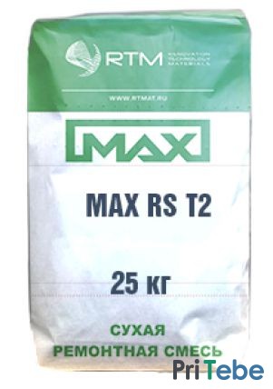 MAX-RS-T40 (MAX-RS-T2) штукатурная тиксотропная ремонтная смесь, ремонт трещин